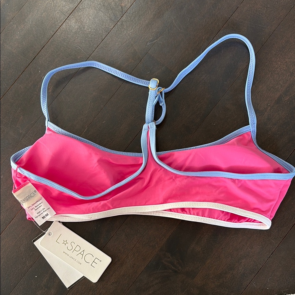 L*Space Pink and Blue Bikini Top - Picture 3 of 4